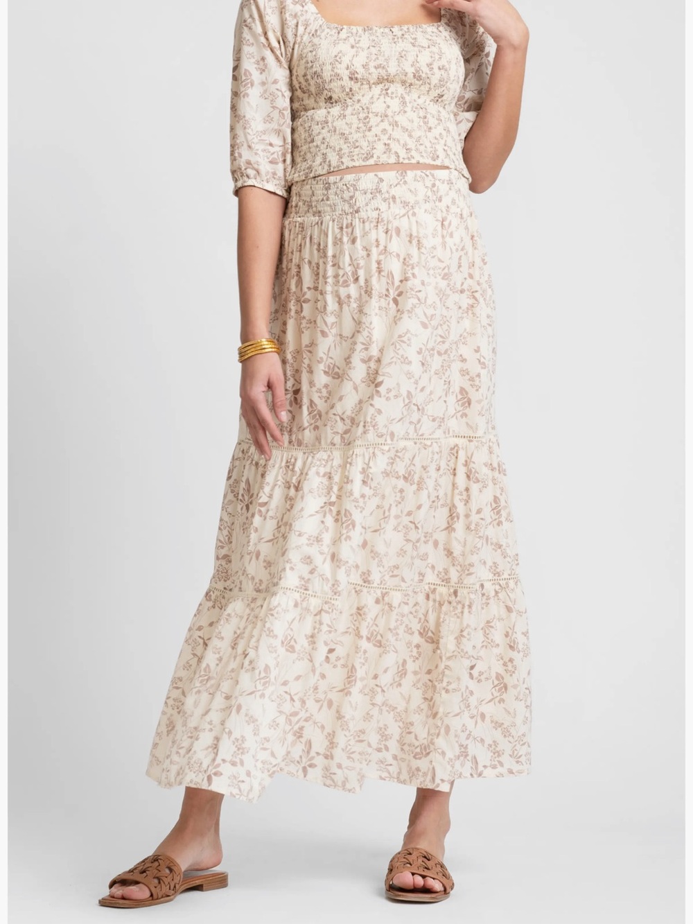 NWT Seraphine Floral Two-Piece Maternity Crop Top & Maxi Skirt